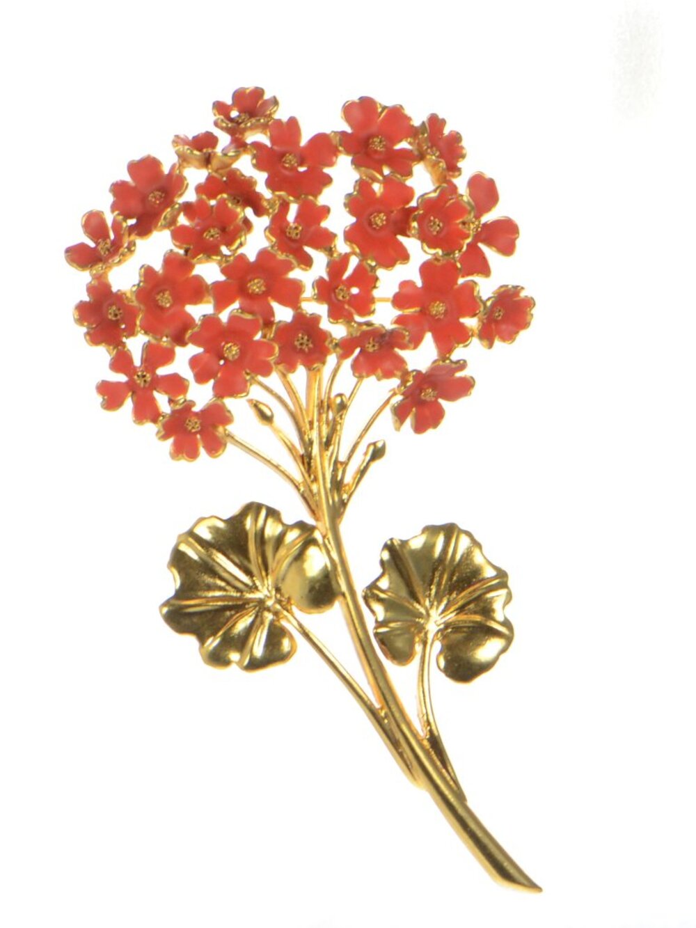 Oscar de la Renta Enamel Flower Brooch Pin